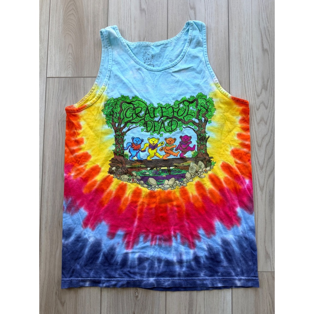 1997 Vintage Grateful Dead Tank Top Mens Large Multi-Color Dancing Bears Tie Dye